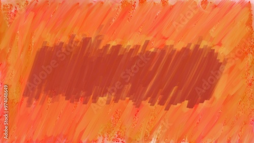 Abstract illustration background with orange paint brush with red and yellow gradient