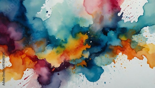 Abstract watercolor background with space.