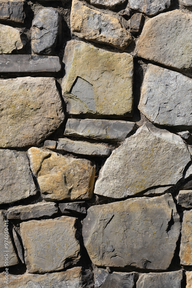 Fototapeta premium sandstone stone wall with concrete mortar
