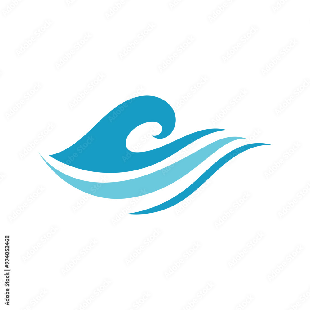 Fototapeta premium Water wave icon vector template logo
