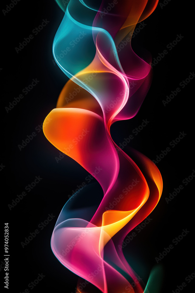 Colorful Minimalism on Black Background Colorful Minimalism on Black Background