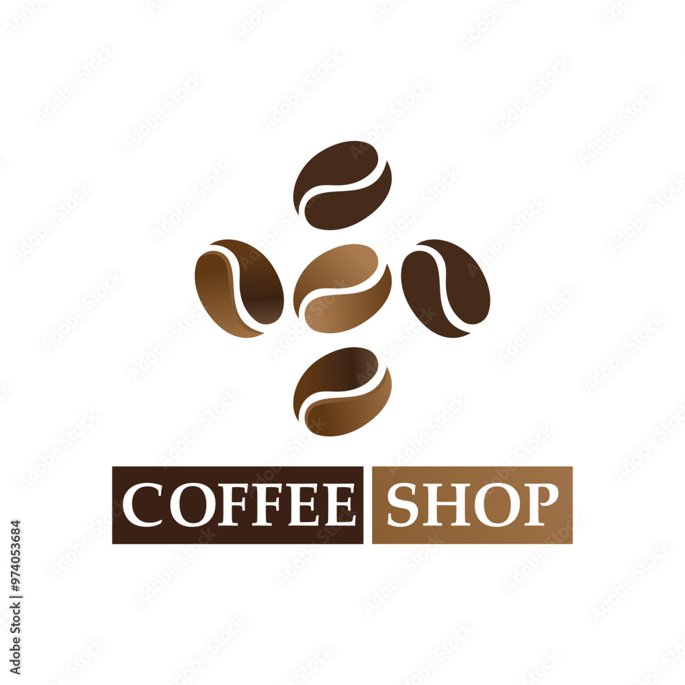 Coffee bean logo and symbol shop image vector Coffee bean logo and symbol shop image vector