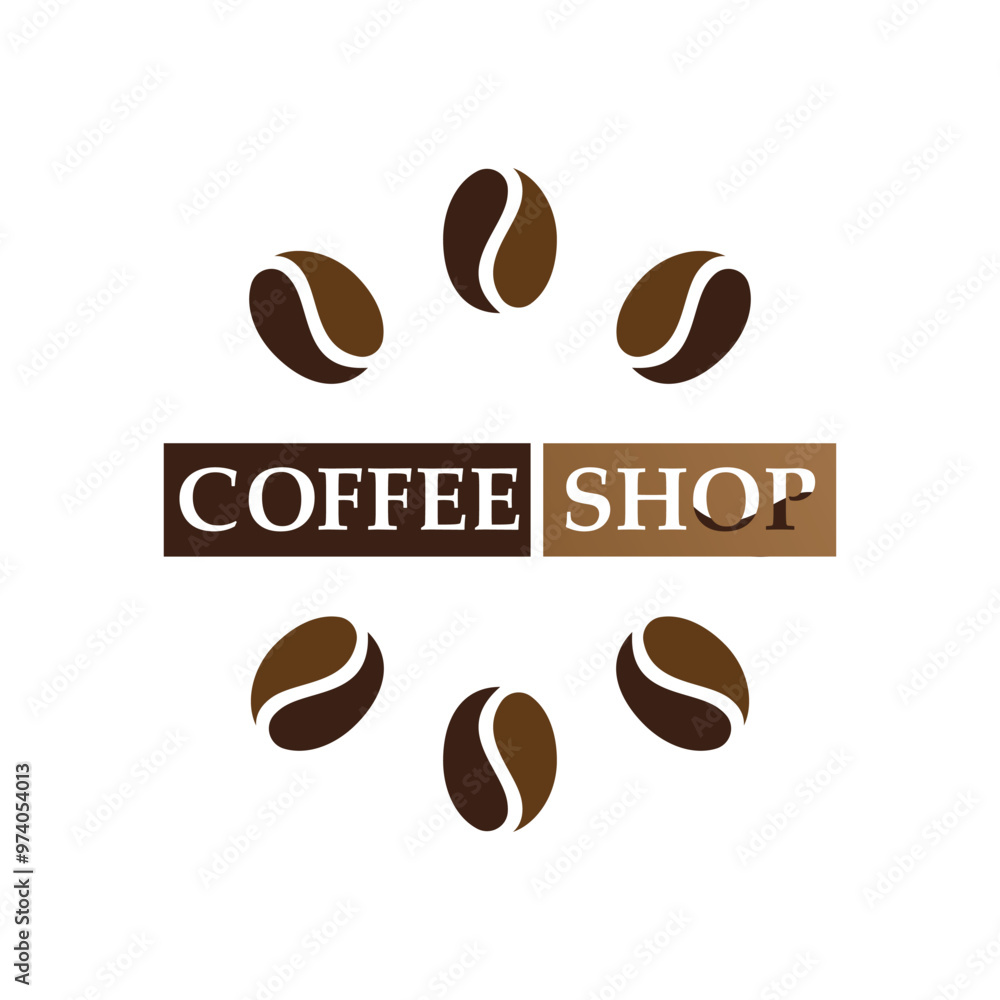 Obraz premium Coffee bean logo and symbol shop image vector