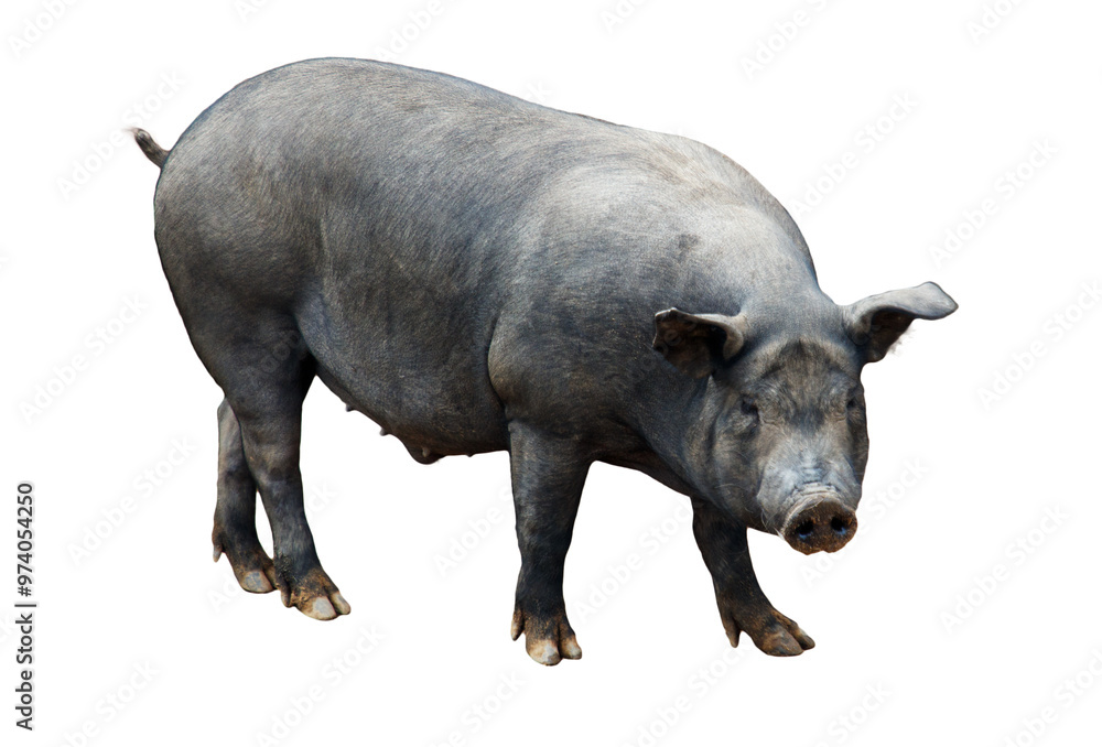 Black pig isolated on white background Black pig isolated on white background