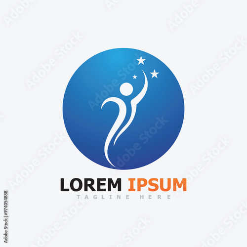 People star logo and symbol success vector