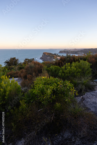 Layer of hills and cliff at Northern Beaches, Sydney, Australia.