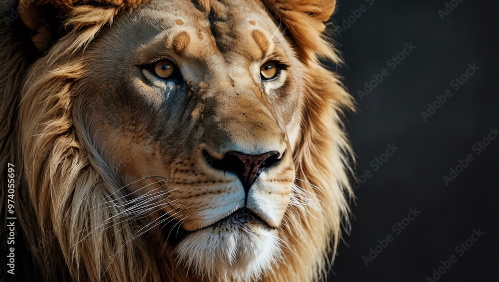 Graphic pencil artwork of a lion’s face, showcasing its beauty. Graphic pencil artwork of a lion’s face, showcasing its beauty.