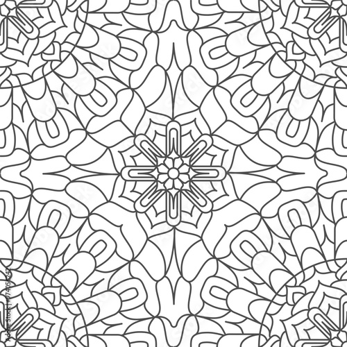 Seamless pattern. The background of simple lines creates a pattern. A template for packaging, wallpapers, screensavers and coloring pages. The idea of creative design