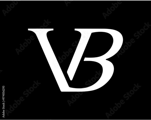 The letters V and B. Are a combination of overlapping letters. Logo template, abbreviation or monogram.   The idea of a business, brand, or company design