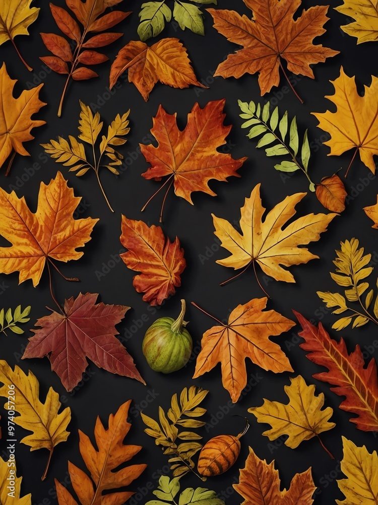 Happy Thanksgiving autumn leaves pattern. Happy Thanksgiving autumn leaves pattern.