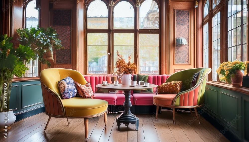 Fototapeta premium Savor gourmet coffee in a chic setting. 
