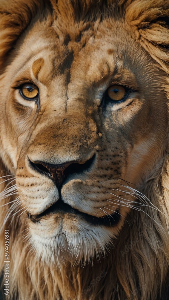 Lion’s face drawn in pencil with a focus on its beauty. Lion’s face drawn in pencil with a focus on its beauty.