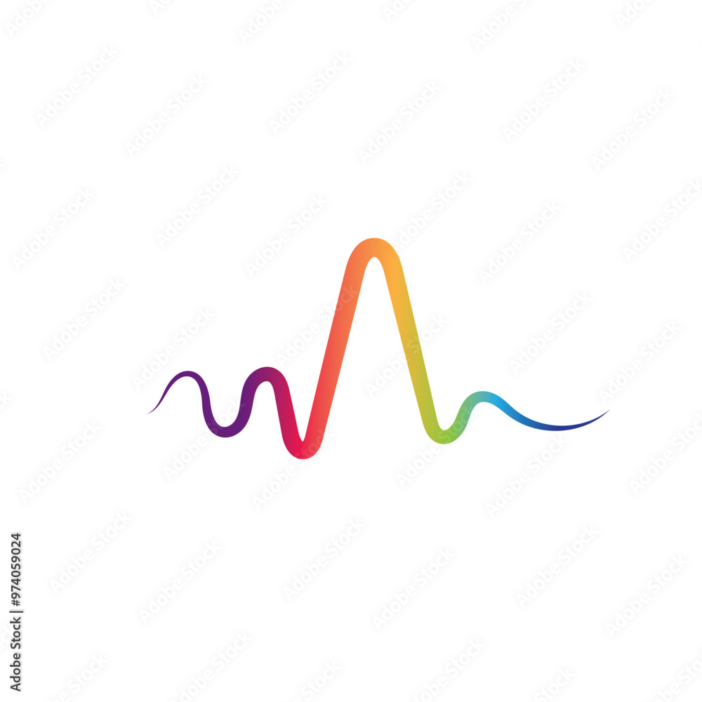 Sound waves logo line vector Sound waves logo line vector
