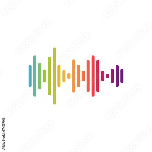 Sound waves logo line vector