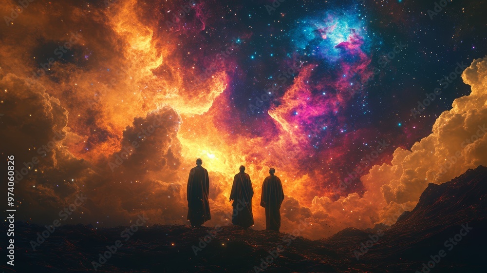 Doctors wearing cloaks of nebula clouds Doctors wearing cloaks of nebula clouds
