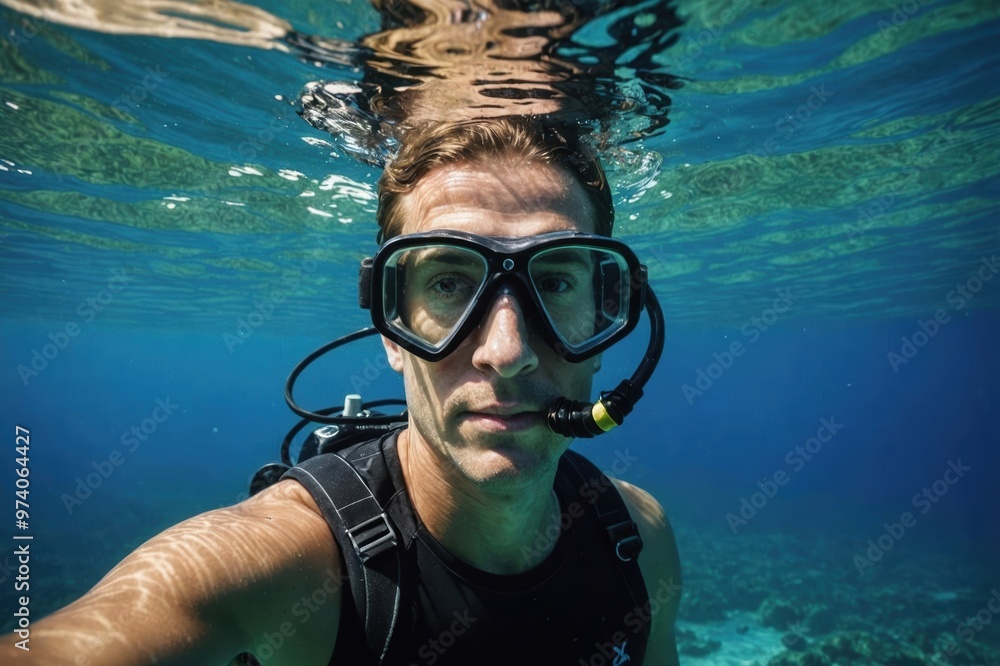 Underwater portrait of A snorkler Underwater portrait of A snorkler