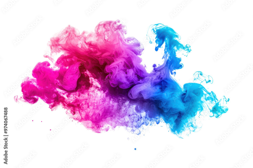 Vibrant colorful ink explosion with pink, purple, and blue hues, creating a dynamic abstract cloud on a transparent background. Vibrant colorful ink explosion with pink, purple, and blue hues, creating a dynamic abstract cloud on a transparent background.