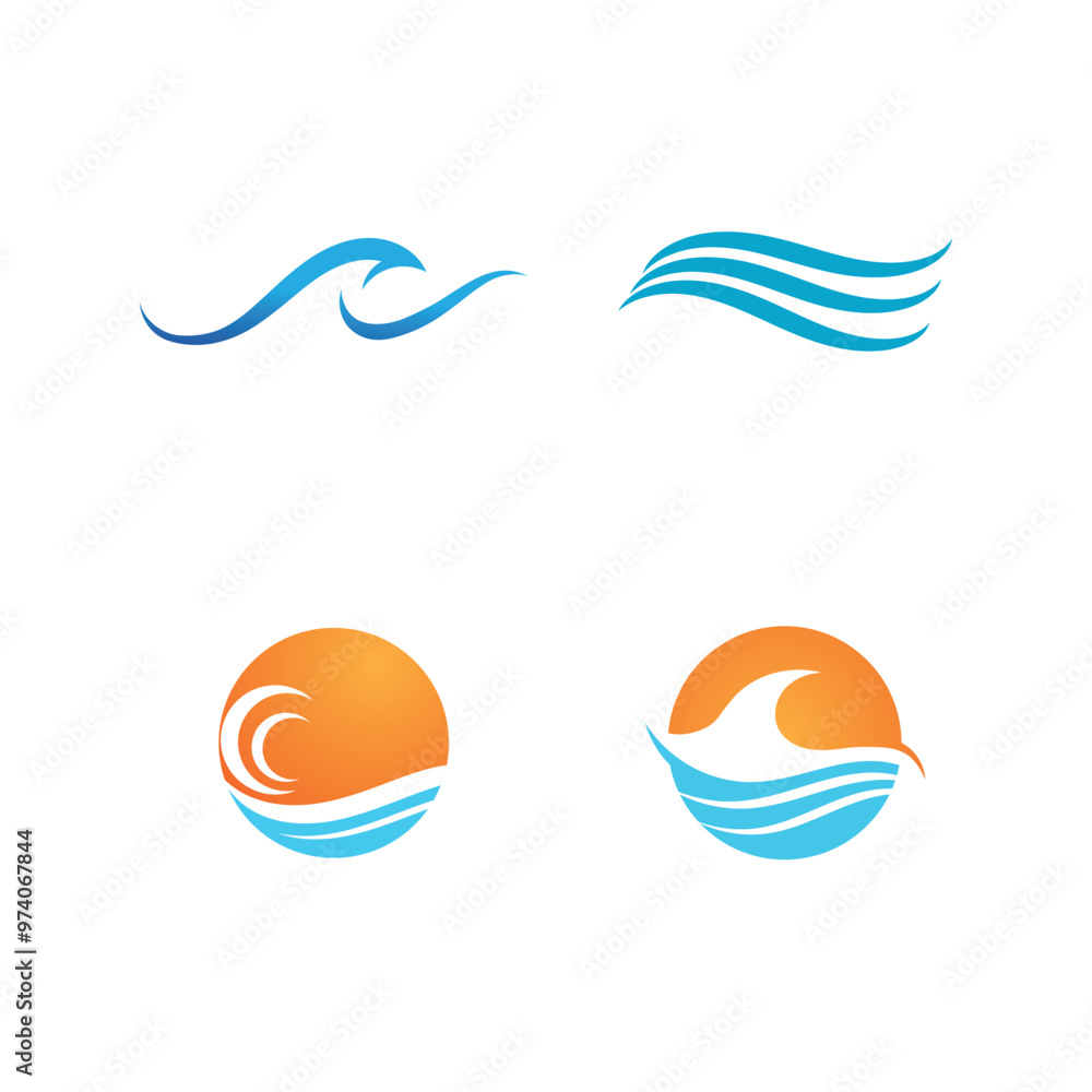 Water wave icon vector Water wave icon vector