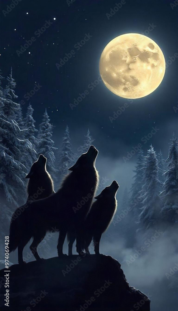 Wolf howling at night wallpapers for I pad, Notebook cover, I phone, tab mobile high quality images Wolf howling at night wallpapers for I pad, Notebook cover, I phone, tab mobile high quality images