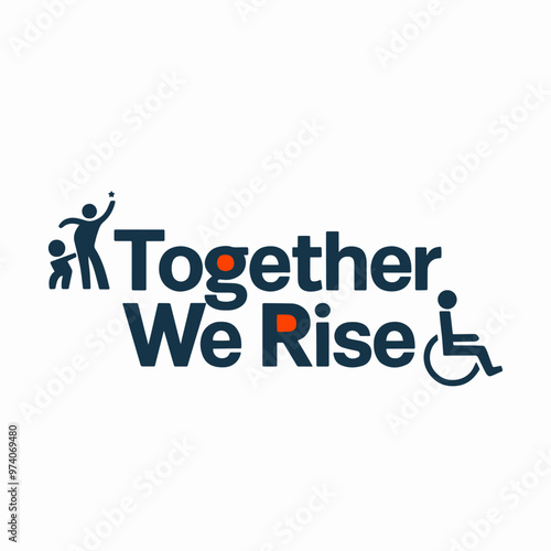 Together we are. Hand drawn lettering. Vector typography.