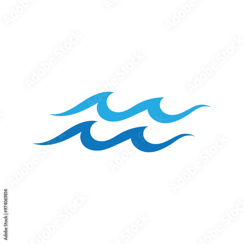Water wave icon vector