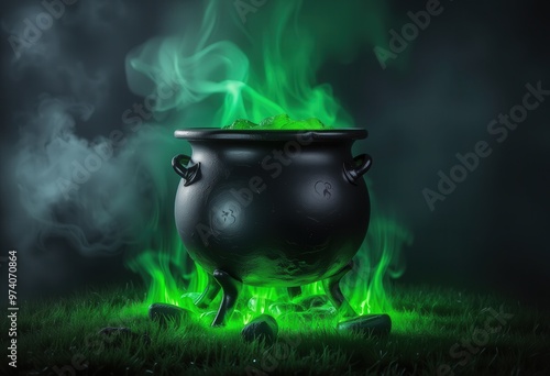 cauldron with fire