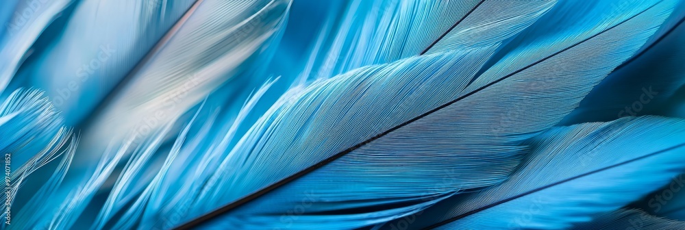 A tight shot of a blue bird's intricately textured feathers, with the back portion subtly blurred A tight shot of a blue bird's intricately textured feathers, with the back portion subtly blurred