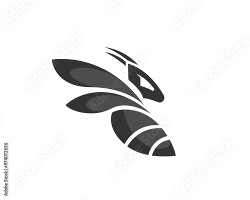 abstract flying fast speed attack logo design template illustration