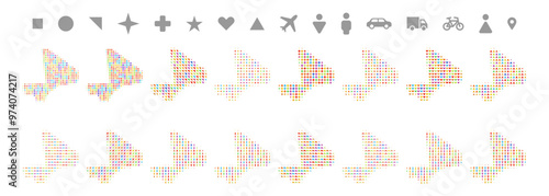 Mali map in different icon shapes