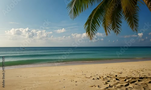 Wallpaper Mural Palm tree on the tropical beach Torontodigital.ca
