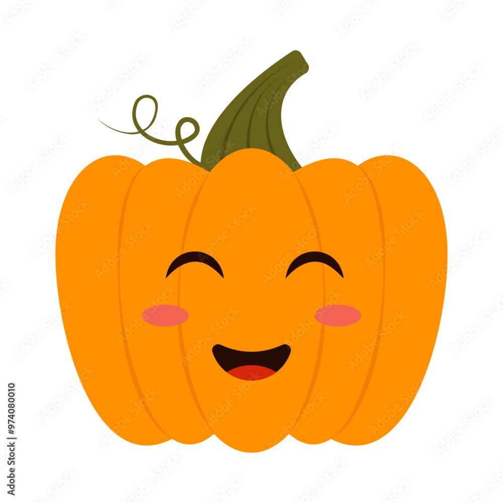 Cute emoji face character pumpkin. Kawaii baby pumpkins. Cartoon Halloween and Harvesting and Thanksgiving illustration Cute emoji face character pumpkin. Kawaii baby pumpkins. Cartoon Halloween and Harvesting and Thanksgiving illustration