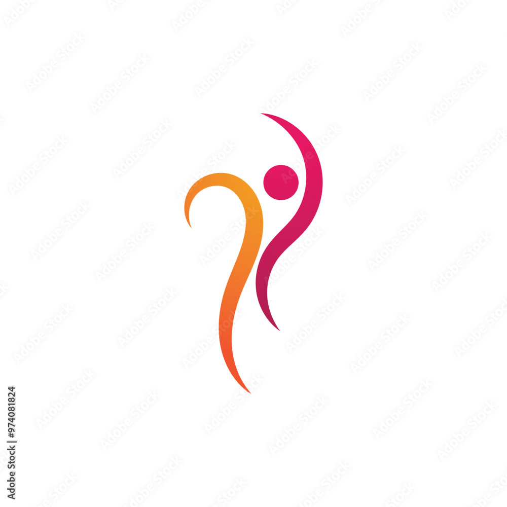Obraz premium Fun people character logo sign