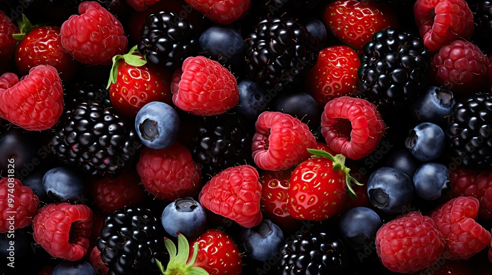 A vibrant mix of berries. A vibrant mix of berries.