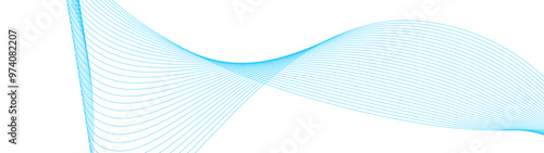 abstract blue line wave background. light lines wavy flowing dynamic in blue colors isolated on white background. AI technology, digital, communication, 5G, science, music. vector illustration