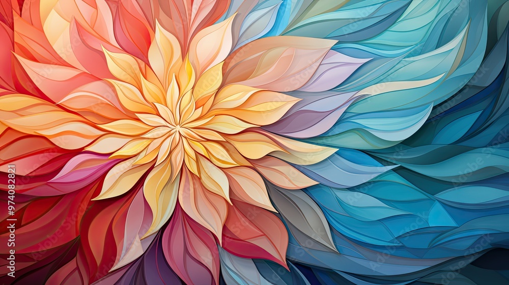 Abstract flower art in warm tones Abstract flower art in warm tones