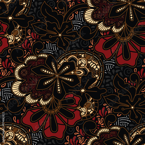 Adobe Illustrator elegant vector Javanese ethnic batik pattern templateArtwork