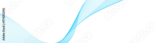 abstract blue line wave background. light lines wavy flowing dynamic in blue colors isolated on white background. AI technology, digital, communication, 5G, science, music. vector illustration