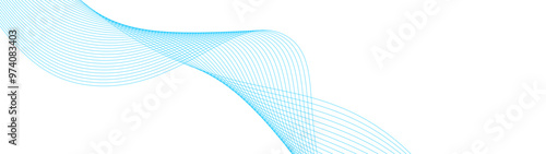 abstract blue line wave background. light lines wavy flowing dynamic in blue colors isolated on white background. AI technology, digital, communication, 5G, science, music. vector illustration