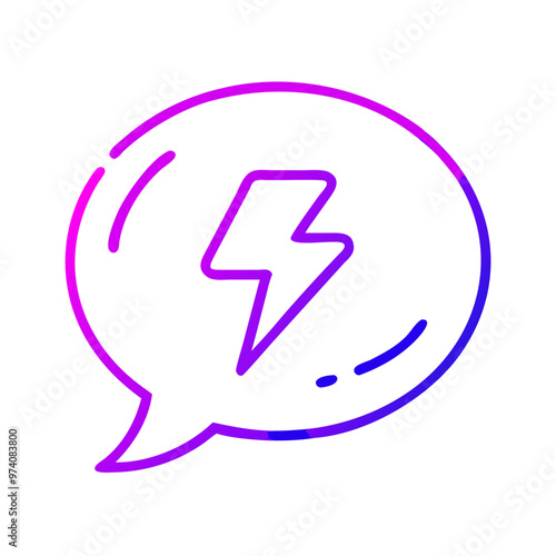 Gradient speech bubble with lightning bolt representing dynamic communication and energy