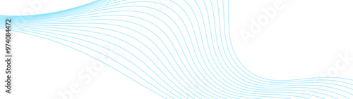 abstract blue line wave background. light lines wavy flowing dynamic in blue colors isolated on white background. AI technology, digital, communication, 5G, science, music. vector illustration