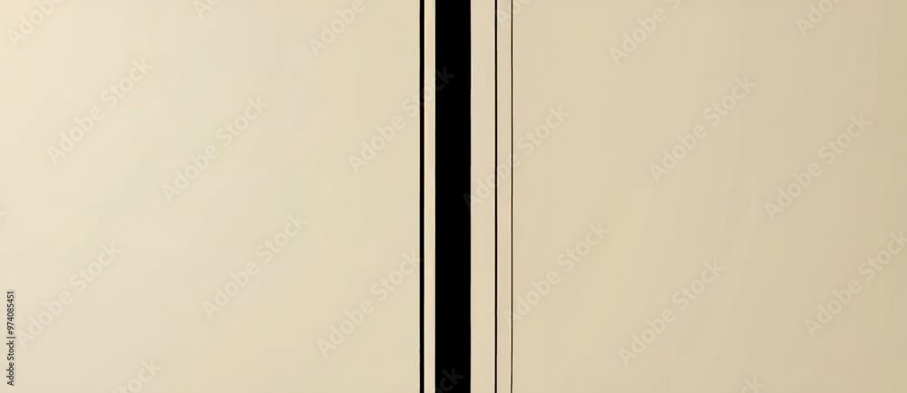 black line cutting through a light beige background, thin and sharp black line cutting through a light beige background, thin and sharp