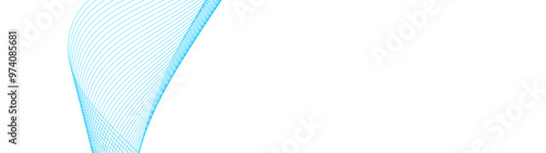 abstract blue line wave background. light lines wavy flowing dynamic in blue colors isolated on white background. AI technology, digital, communication, 5G, science, music. vector illustration
