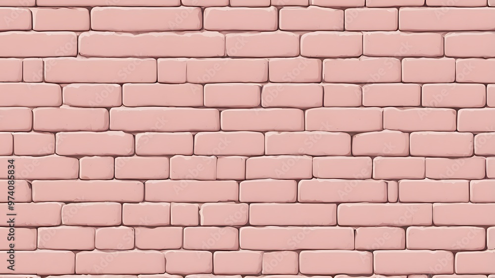 Obraz premium close up view of a pink brick wall background, empty pink textured backdrop