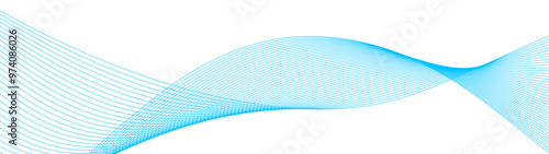 abstract blue line wave background. light lines wavy flowing dynamic in blue colors isolated on white background. AI technology, digital, communication, 5G, science, music. vector illustration