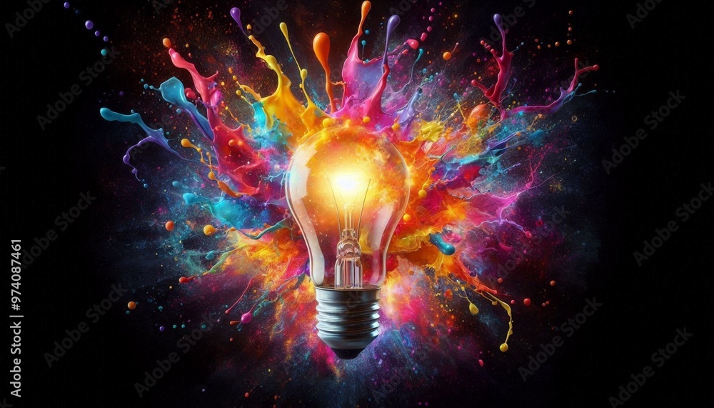 Creative Brain Inside Lightbulb. A Generative AI Concept. Creative Brain Inside Lightbulb. A Generative AI Concept.
