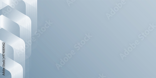 Digital abstract background hexagon lines on gray background. Futuristic digital network stripe line art abstract modern simple