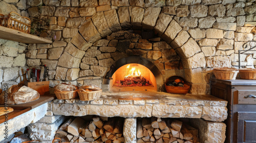 Deck Ovens: Traditional-style ovens with stone or brick decks for baking bread and pastries photo