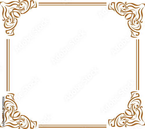 frame with gold ornament frame with ornament frame with golden leaves Golden Rectangle, Corner, Certificate, Border, Pattern, Line, Photo, Wedding, Invitation, Background, Thai, Islamic,