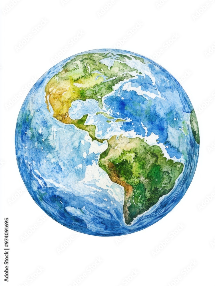 Watercolor Earth Painting Watercolor Earth Painting