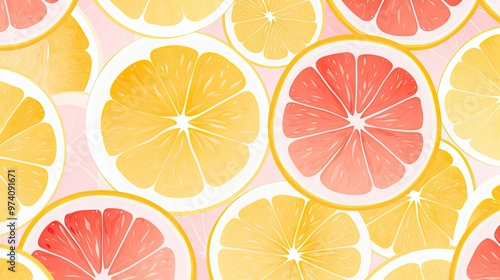 Citrus fruit slices on pink